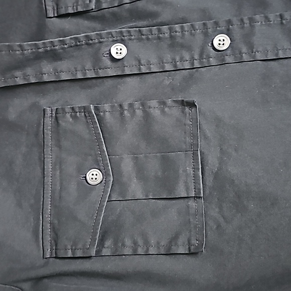 Theory Navy Blue Poplin Button Shirt - Picture 4 of 12